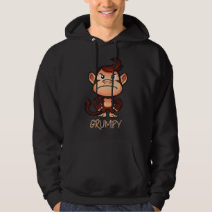 Grumpy Monkey Meme Aesthetic Bad Mood chimpanze P Hoodie