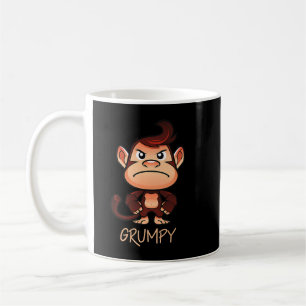 Grumpy Monkey Meme Aesthetic Bad Mood chimpanze P Kaffemugg