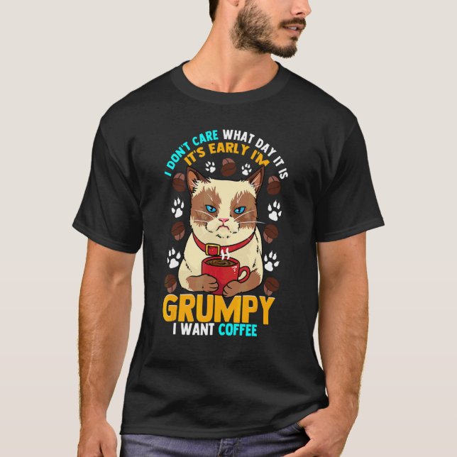 Grumpy Morgonkaffe före morgonkaffe T Shirt (Framsida)