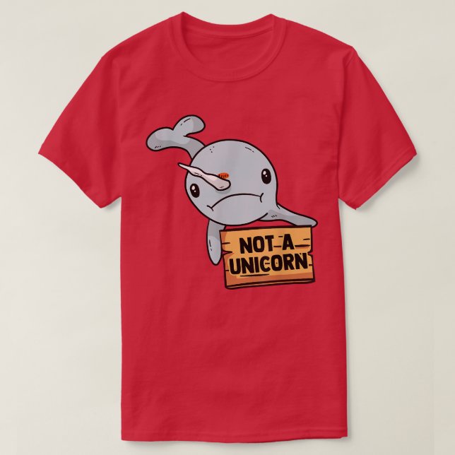 Grumpy Narwhal Superskoj som säger Unicorn Squishy T Shirt (Design framsida)