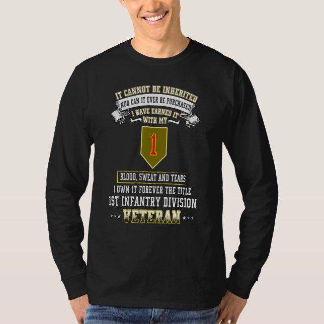 Grumpy Old 1st Infantry Division Veteran Day Milit T Shirt (Framsida)