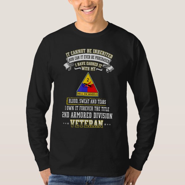 Grumpy Old 2:e Armored Division Veteran Far Day T Shirt (Framsida)