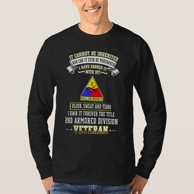Grumpy Old 2:e Armored Division Veteran Far Day T Shirt (Framsida)