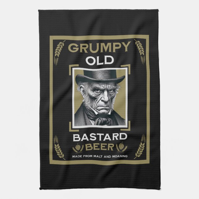 Grumpy Old Bastard Beer Kökshandduk (Vertikal)
