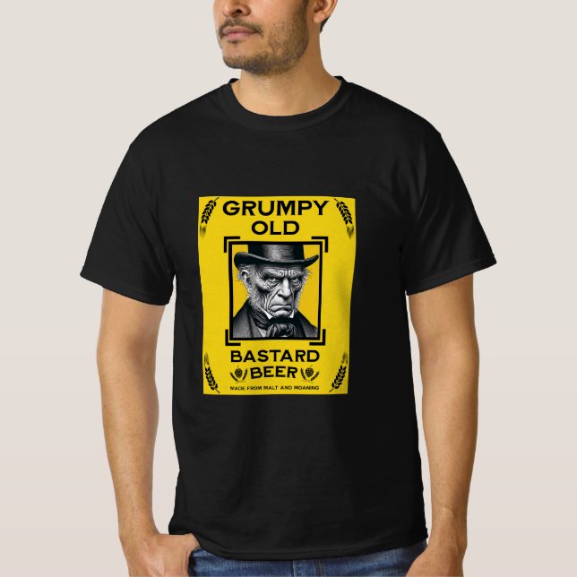 Grumpy Old Bastard Beer T Shirt (Framsida)