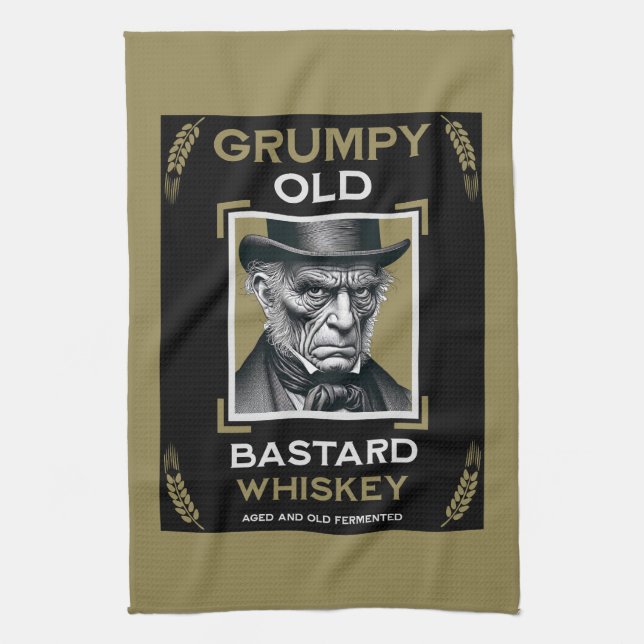 Grumpy Old Bastard Whiskey Kökshandduk (Vertikal)