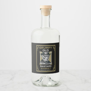 Grumpy Old Bastard Whiskey Spritflaskor Etikett