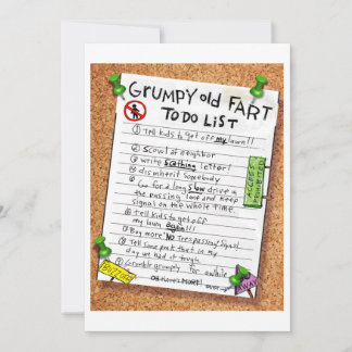 Grumpy Old Fart to Do List Julkort