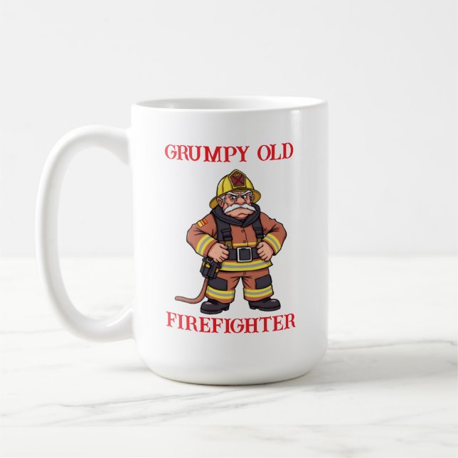 Grumpy Old Firefighter Kaffemugg (Vänster)