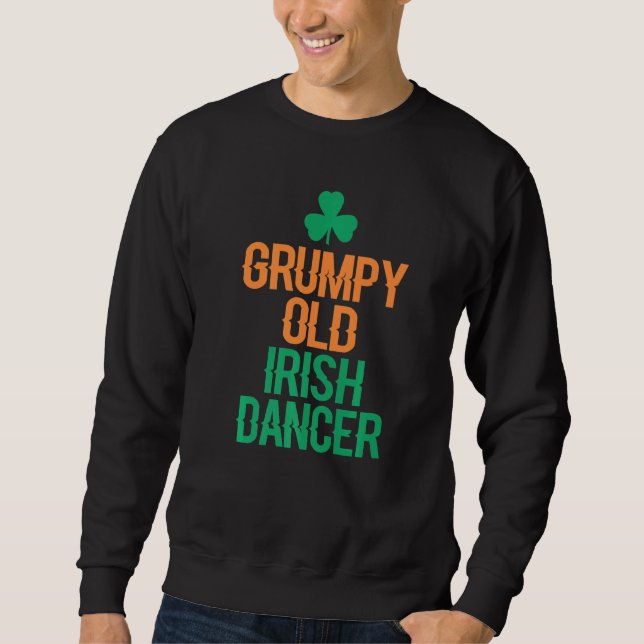 Grumpy Old Irish Dancer Lång Ärmad Tröja (Framsida)