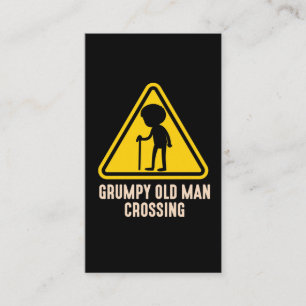 Grumpy Old Man Crossing Redragen Moody farfar Visitkort