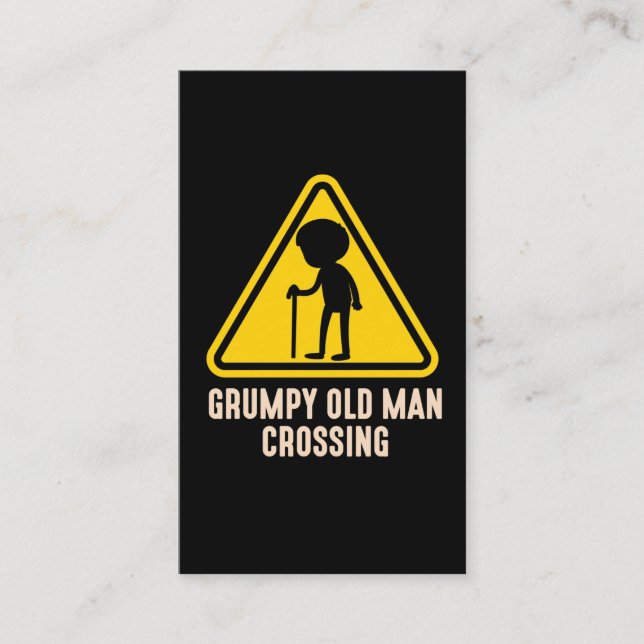 Grumpy Old Man Crossing Redragen Moody farfar Visitkort (Framsida)