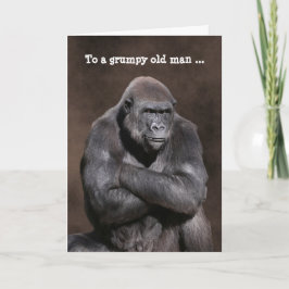 Grumpy Old Man Gorilla Birthday Kort
