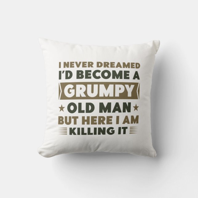Grumpy Old Man Kudde (Framsida)