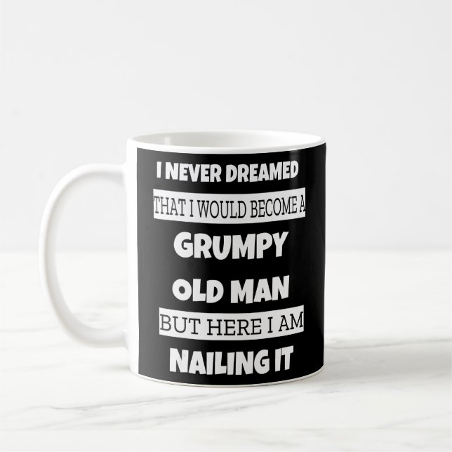 Grumpy Old Man Sarcastic Pappa Grandad Fars dag Kaffemugg (Vänster)