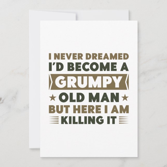 Grumpy Old Man Tack Kort (Framsida)