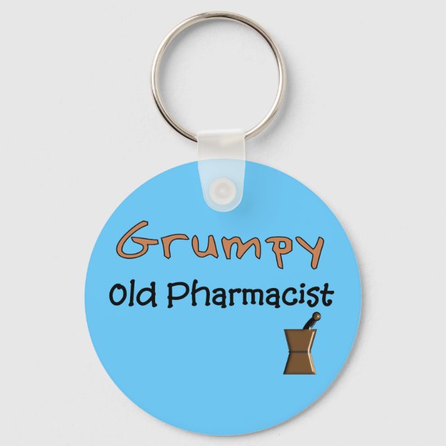 Grumpy Old Pharmacist T-Shirts and Gifts Nyckelring (Framsida)