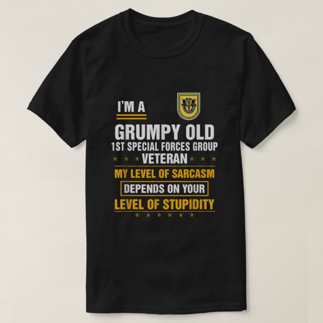 Grumpy Old Speciell Forces Group Veteran Far T Shirt (Design framsida)