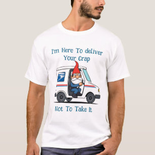 Grumpy Old U.S. Postal Worker Gnome Mail Delivery T Shirt