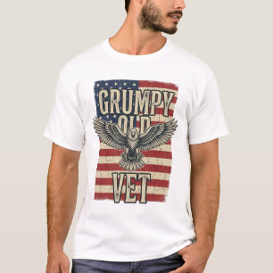 Grumpy Old Vet Patriotisk Örn Flagga Tröja Design