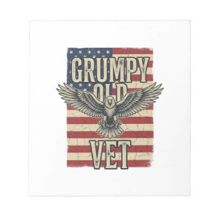 Grumpy Old Vet Patriotisk Örn Flagga Tröja Design Anteckningsblock