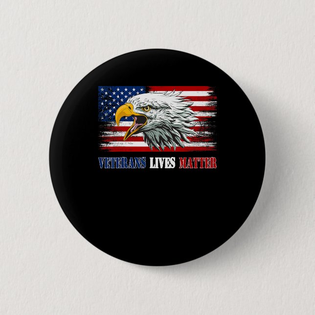 Grumpy Old Veteran American Eagle Flagga Veterans  Knapp (Framsida)
