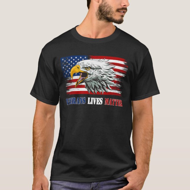 Grumpy Old Veteran American Eagle Flagga Veterans  T Shirt (Framsida)