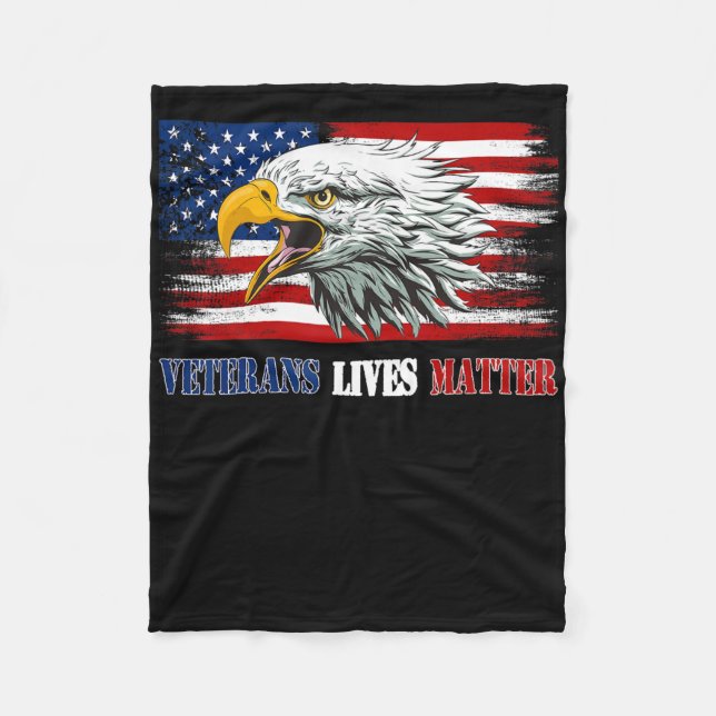 Grumpy Old Veteran Amerikansk Örn Flagga Veteraner Fleecefilt (Framsidan)