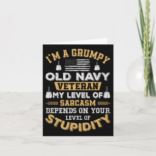 Grumpy Old Veteran Patriotic Funny Militär Vetera Kort