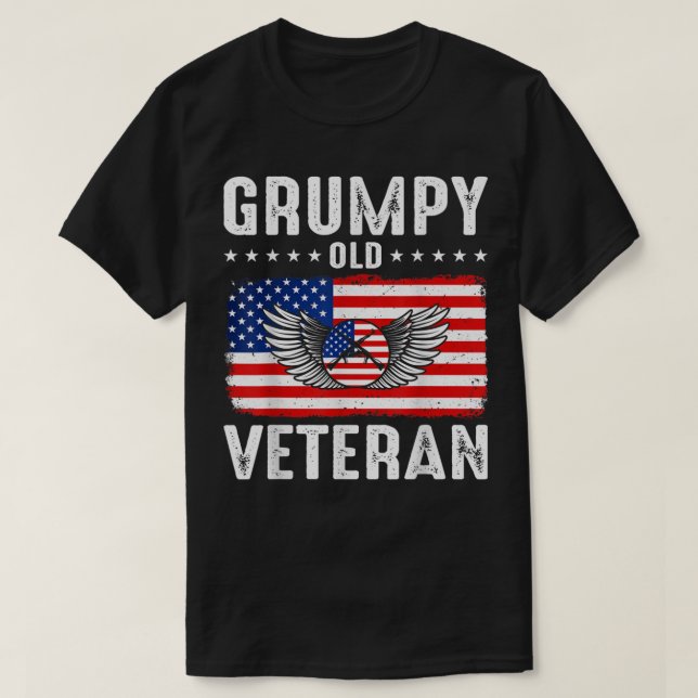 Grumpy Old Veteran Patriotic Military Veteran Gran T Shirt (Design framsida)