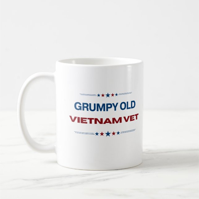 Grumpy Old Vietnam Vet Funny Retrött US Veteran Kaffemugg (Vänster)