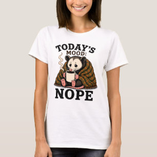 Grumpy Opossum Kaffe Rolig Morgon Design T Shirt
