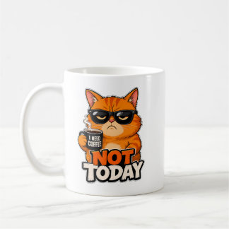 Grumpy Orange Katt Inte Idag Kaffe Mugg