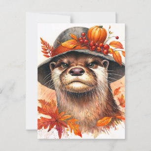 Grumpy Otter Höger vattenfärgsbild Vykort