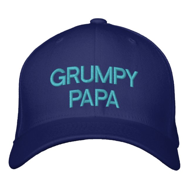 GRUMPY PAPPA - Anpassade Cap by eZaZZaleMan Broderad Keps (Framsida)
