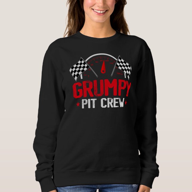 Grumpy Pit Crew Tävling Födelsedagsfest Tävla Fam T Shirt (Framsida)