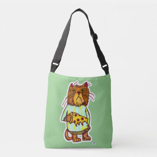Grumpy Pizza Pet Funny Cat Art Humor Axelväska