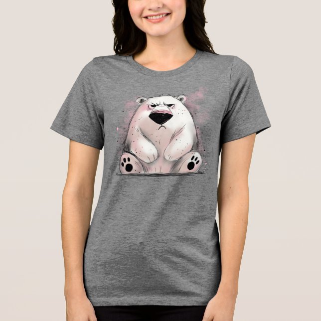 Grumpy Polar Bear T Shirt (Framsida)