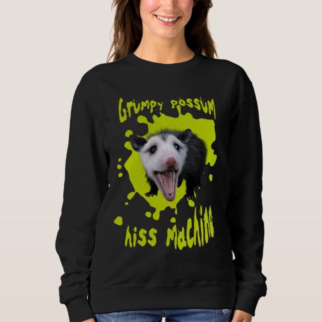 Grumpy Possum, Hiss Maskin Funny Opossum Hissing T Shirt (Framsida)
