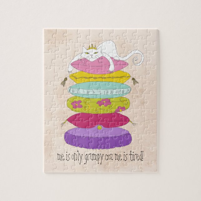 Grumpy princesskatt och ärtatecknaderna pussel (Vertikal)