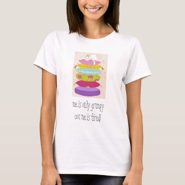 Grumpy princesskatt och ärtatecknaderna tee shirt (Framsida)