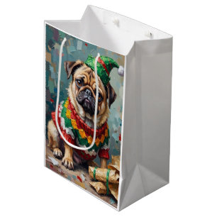 Grumpy Pug Hund i Alvhätta Rolig Julkonst