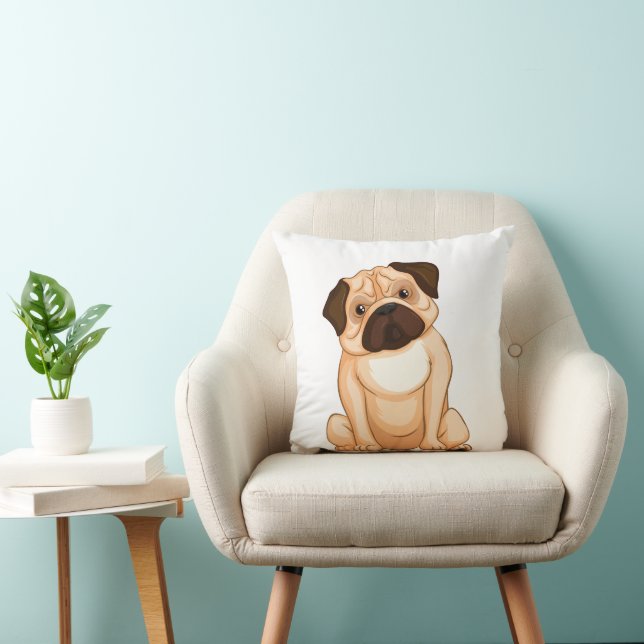 Grumpy Pug Tecknad serie Kudde (Stol)