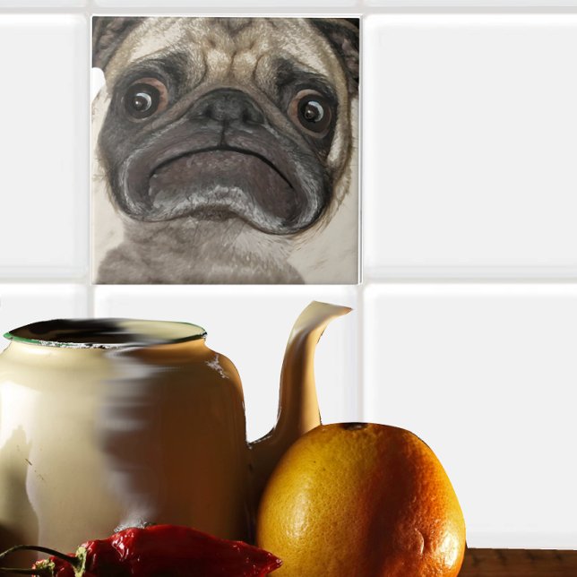 Grumpy Puggy Gifts Kakelplatta (Skapare uppladdad)
