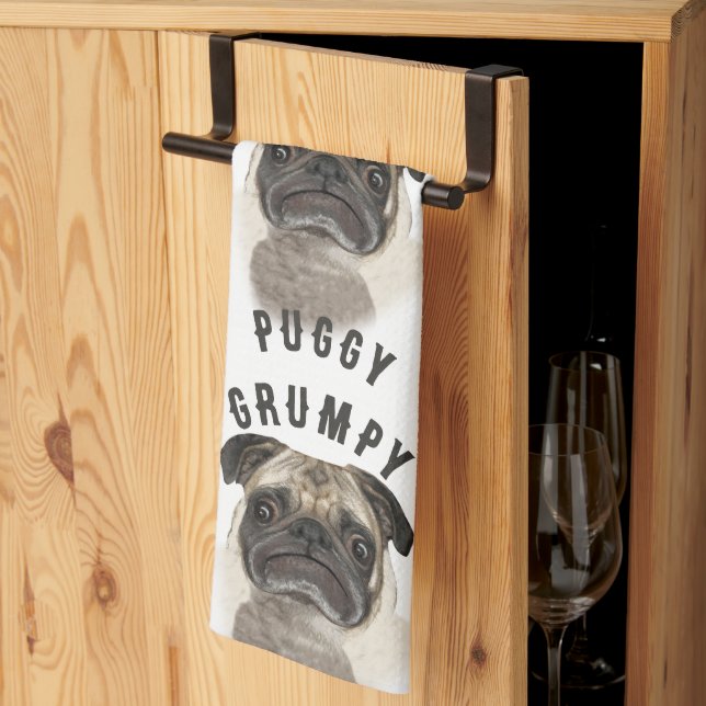Grumpy Puggy Gifts Kökshandduk (Thirds Fold)