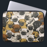Grumpy Pugs / Funny Cute Pug Hundar Personlig Laptop Fodral<br><div class="desc">Titta på den där söta,  konstiga ansiktet! Du kommer att le! Lägg till ett monogram/inledande/namn...  för att göra det till en speciell gåva till den speciella personen.</div>