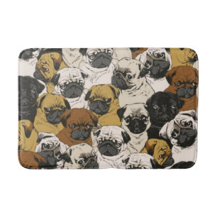 Grumpy Pugs / Funny Cute Pug Hundar Puppies Mönst Badrumsmatta