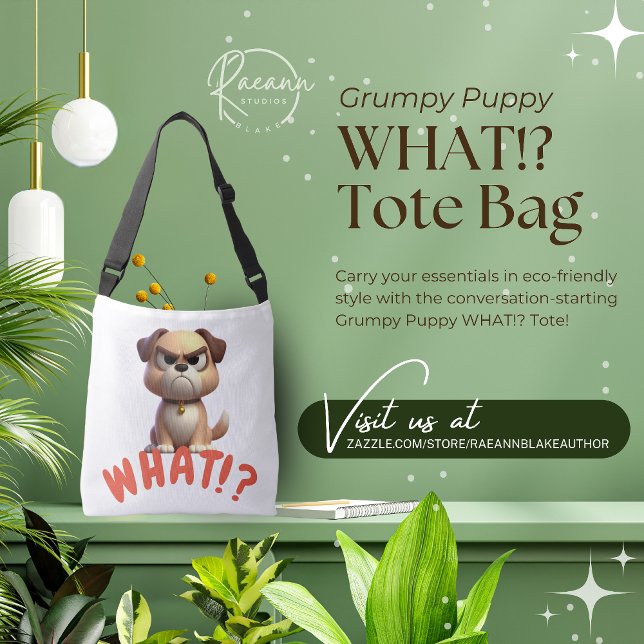 Grumpy Puppy Tote Bag Axelväska (Skapare uppladdad)