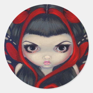 "Grumpy Red Fairy"-märke Runt Klistermärke