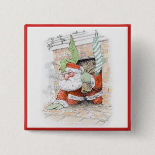 Grumpy Santa kvadrerar knäppas Knapp